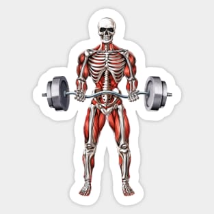 Skeleton Fitness Workout Sticker